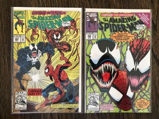 The Spider - Man 362,  363 Marvel Comics 1992 Carnage & Venom