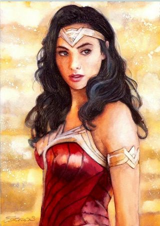 Pinup Wonder Woman Princess Diana Hot Gal Gadot Dc Comics Art Drawing