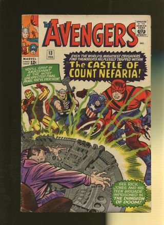 Avengers 13 Vg/fn 5.  0 1 Book 1st Maggia,  Count Nefaria & More Lee & Heck