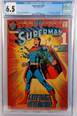 Superman 233 (1971,  Dc Comics) Gcg Graded 6.  5 Neal Adams Cover