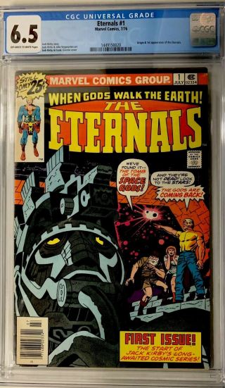 The Eternals 1 Cgc 6.  5 Ow/w Pages Origin & 1st Appearance - Jack Kirby - 1976