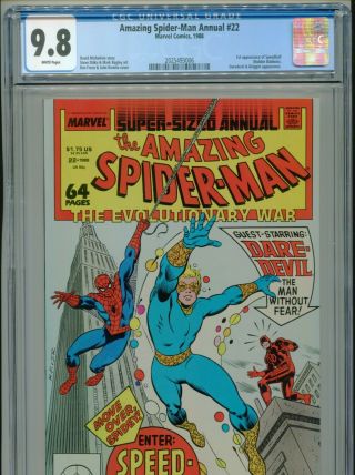 1988 Marvel Spider - Man Annual 22 1st Appearance Speedball Cgc 9.  8 Box6