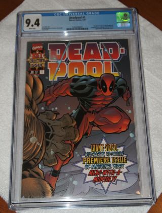 1997 Deadpool 1 Comic Book Cgc 9.  4 Marvel White Pages Key X - Men X - Force