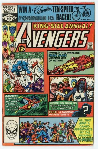 Avengers Annual 10 Vf 8.  0 1st App.  Rogue X - Men X - Over Marvel 1981 No Resv