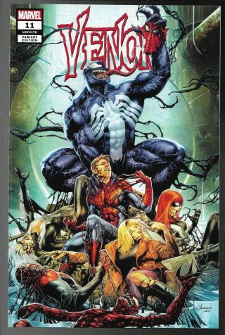 Venom 11 Unknown Comics Jay Anacleto Variant Spider - Man Black Cat Carnage Miles
