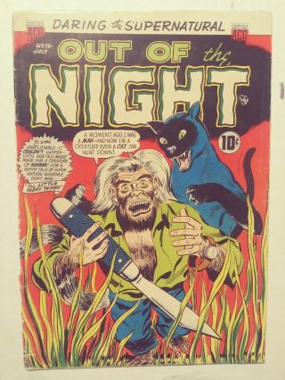 Out Of The Night 15 2.  5 Pre - Code Golden Age Acg Horror Comic 1954 Scarce