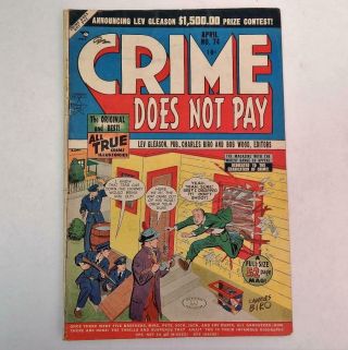 1949 Golden Age Comic Crime Does Not Pay April No.  74 Charles Biro Cover