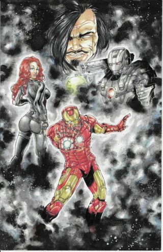 Iron Man (11 " X17 ") Comic Art By Altair Messias - Cosmotrama