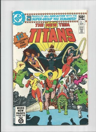 The Teen Titans 1 George Perez Robin,  Cyborg,  Starfire,  Kid Flash Fine Condit