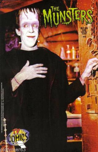 The Munsters 4 Rare Herman Munster Photo Cover Tv Comics 1997 Signed By Writer
