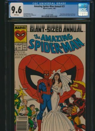 Spider Man Annual 21 Marvel 1987 Cgc 9.  6 Mj Wedding Newsstand Nr.  99 Bid
