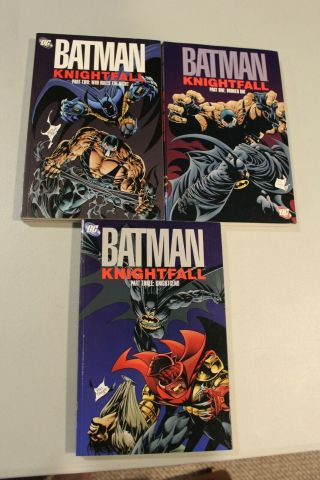 Complete Set Batman Knightfall Vol 1 2 3 Part Bane Breaking Of The Bat Tpb Gn Nm