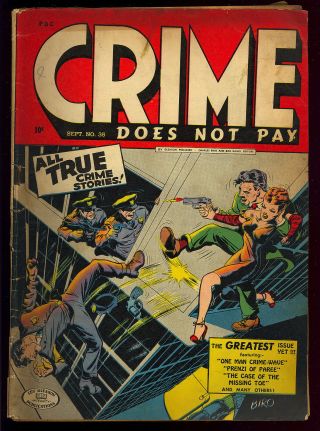 Crime Does Not Pay 35 Golden Age Lev Gleason Comic 1944 Gd -