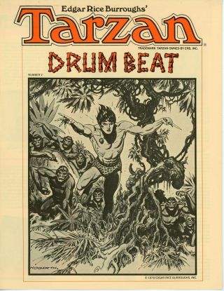 Tarzan Drum Beat 5 - 1978 Edgar Rice Burroughs,  Inc Newsletter - Burne Hogarth