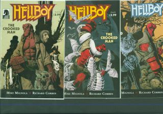 Hellboy The Crooked Man 1,  2,  3 1 - 3 Nm Dark Horse Mike Mignola Rich Corben Cbx1x