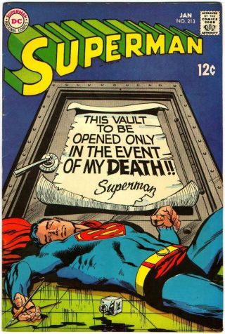 Superman 213 F/vf 7.  0 Neal Adams Cover Dc Silver Age Swan Al Plastino 1969 Bin