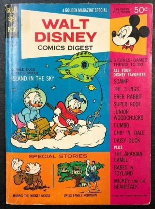 Walt Disney Comics Digest 2 (1968) Gold Key Comics Vg,