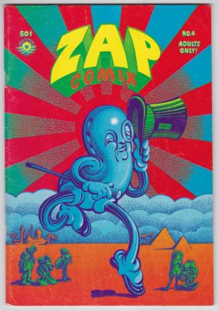 Zap Comix 4 F 6.  0 Robert Crumb Art Apex Novelties Second Print