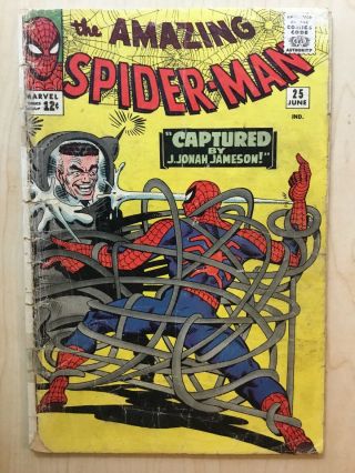 Spider - Man 25 (1965) 1st App Of Mary Jane Watson & Spencer Smythe Fr/gd