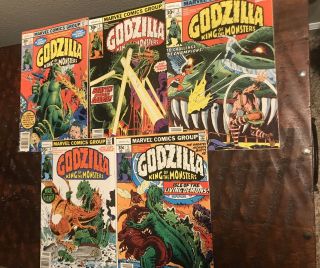 Godzilla King Of The Monsters Complete Set 1 - 5 1977 Marvel Comics 2