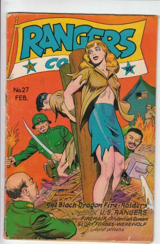Rangers Comics February 1946 No.  27 - Missing Pages - Classic Wwii Theme
