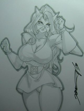 Marvelgirl Marvel Girl Sexy Busty Sketch Pinup - Daikon Art