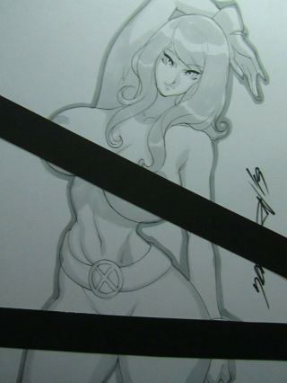 Shadowcat Girl Sexy Busty Sketch Pinup - Daikon Art