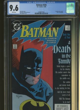 Batman 426 Cgc 9.  6 | Dc 1988 | A Death In The Family Part One.