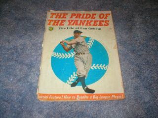 1949 Lou Gehrig " The Pride Of The Yankees " Comic Book - York Yankees - Hof