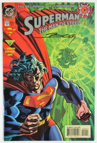 Superman The Man Of Steel 0 Nm - Signed By J.  Bogdanove Autograph Dc 1994