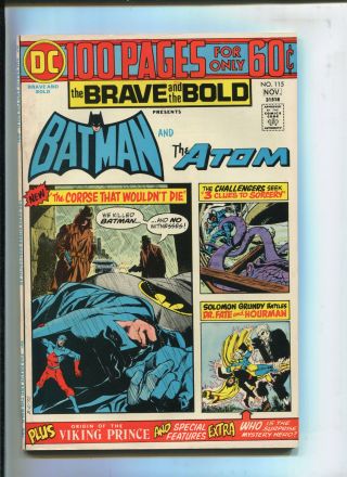 Brave And Bold 115 - Solomon Grundy Goes On A Rampage - (8.  5) 1974