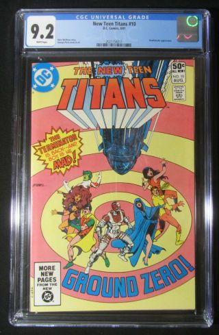Teen Titans 10 (1981) Cgc 9.  2.  2nd Deathstroke The Terminator.  Perez C/a