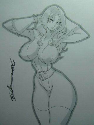 Shadow Cat X - Men Girl Sexy Busty Sketch Pinup - Daikon Art