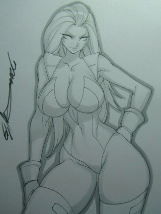 Sindel Mortal Kombat Girl Sexy Busty Sketch Pinup - Daikon Art