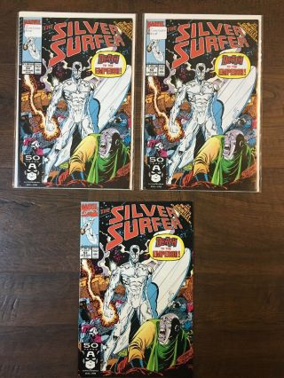 3x Silver Surfer 53 (aug 1991,  Marvel) Vol 3 Vf Copies