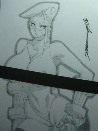 Camnmy Street Fighter Capcom Girl Sexy Busty Sketch Pinup - Daikon Art