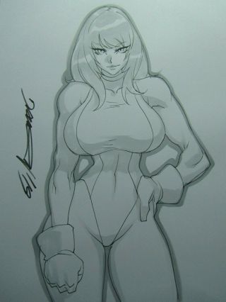 She - Hulk Spiderman Girl Sexy Busty Sketch Pinup - Daikon Art