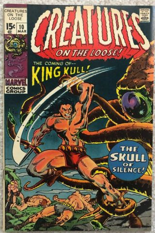 Creatures On The Loose 10.  First King Kull.  Bernie Wrightson Vf,  Marvel