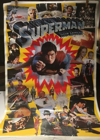 Vintage 1979 Superman The Movie Collage Poster Christopher Reeve