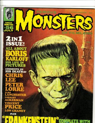 Famous Monsters Of Filmland 56,  Fine/vf (warren - 1969) Gogos Frankenstein Cover