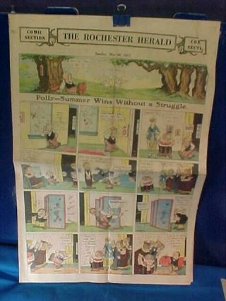 1917 Sunday Newspaper Orig Comic Section W Polly - Buster Brown The Katzies Etc