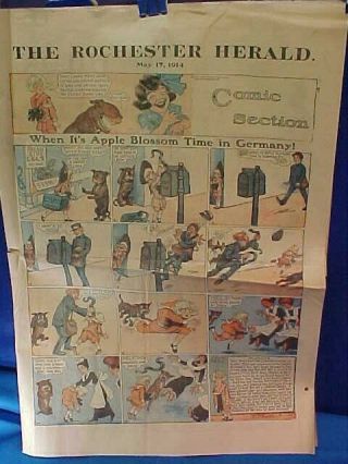 1914 Sunday Newspaper Orig Comic Section W Buster Brown Dimples Etc