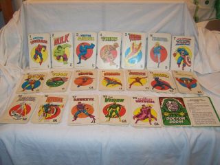 Vintage 1978 Milton Bradley Marvel - Heroes Card Game Complete
