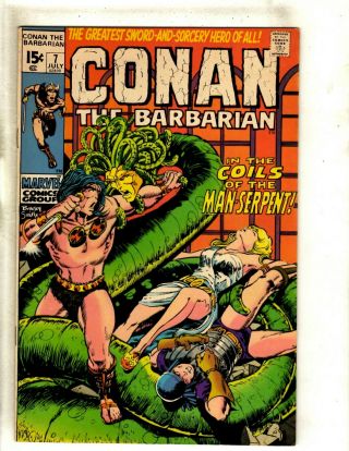 Conan The Barbarian 7 Vf Marvel Comic Book Kull King Red Sonja Warrior Rs1