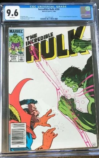 The Incredible Hulk 299 Cgc 9.  6 9/84 Dr.  Strange Nightmare White Pages