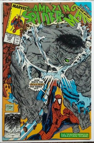 The Spider - Man 328 (1990) Last Todd Mcfarlane Issue Grey Hulk Versus