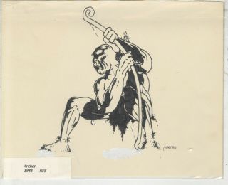 Caveman Archer Early 1985 Art Mike Dubisch Pen And Ink Oa Drawing