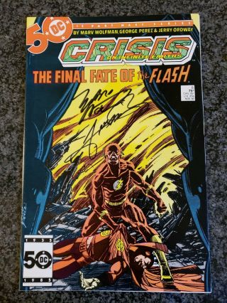 Crisis On Infinite Earths 8 Nm Death Of Flash Autographs By Perez & Wolfman