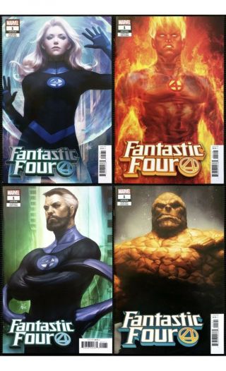 Fantastic Four 1 Art Germ Variants Complete Set Of 4 Marvel 2018 Nm
