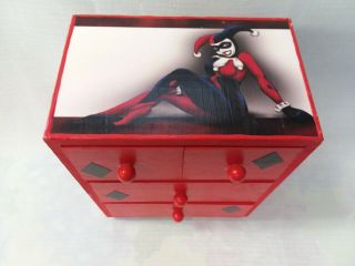 Hand Made Harley Quinn Red And Black Jewelry Box